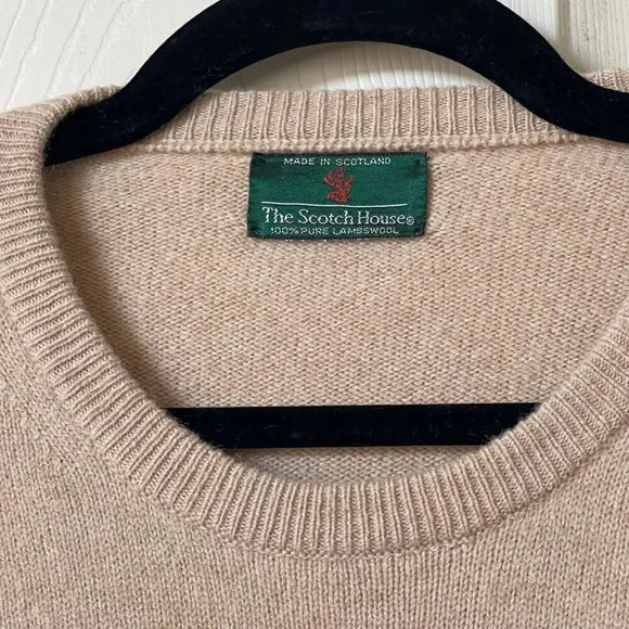 The Scotch House Men's Jacket One Size Brown 100% Lambswool Pullover Vintage - Picture 6 of 9